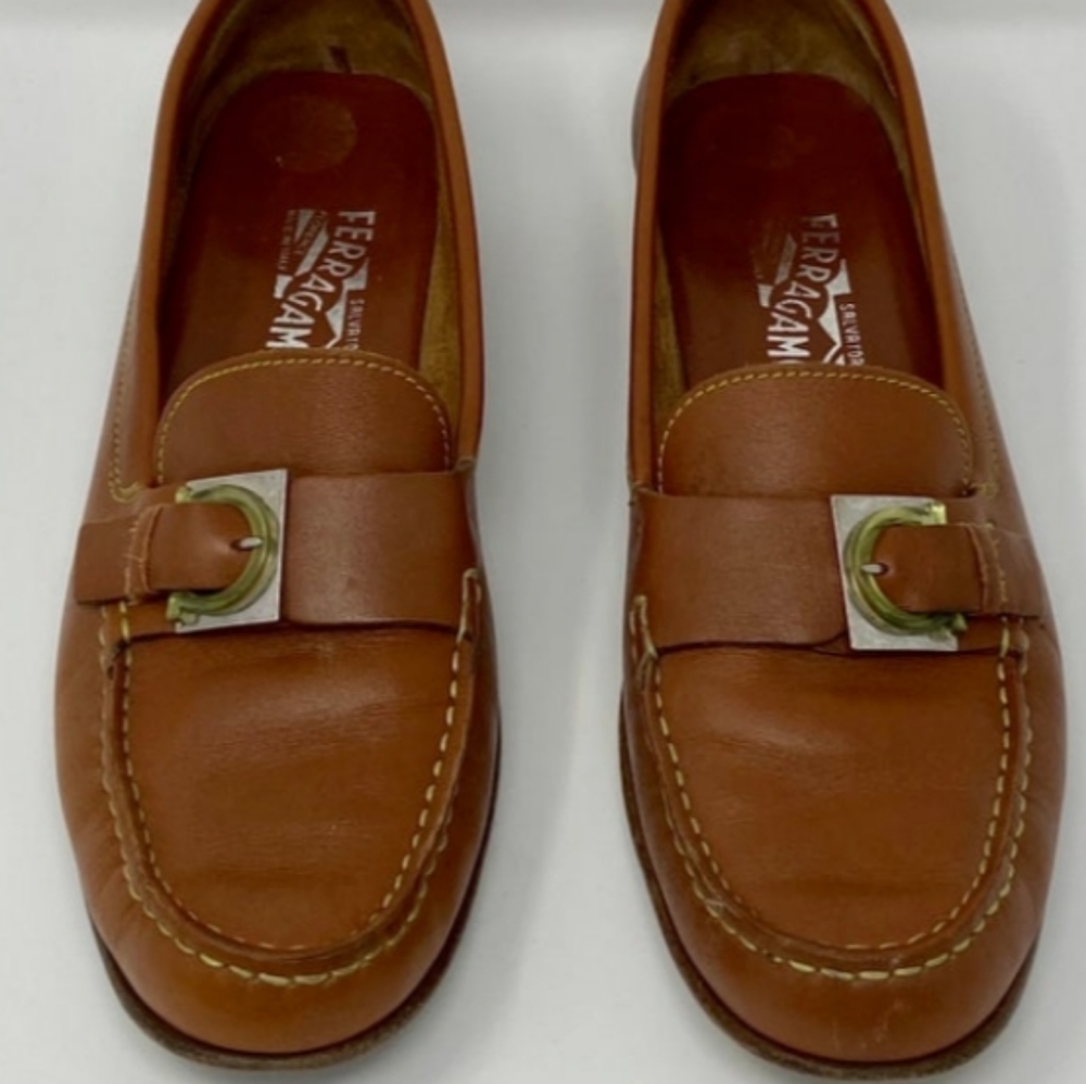 Salvatore Ferragamo Brown Loafers Narrow Size 10